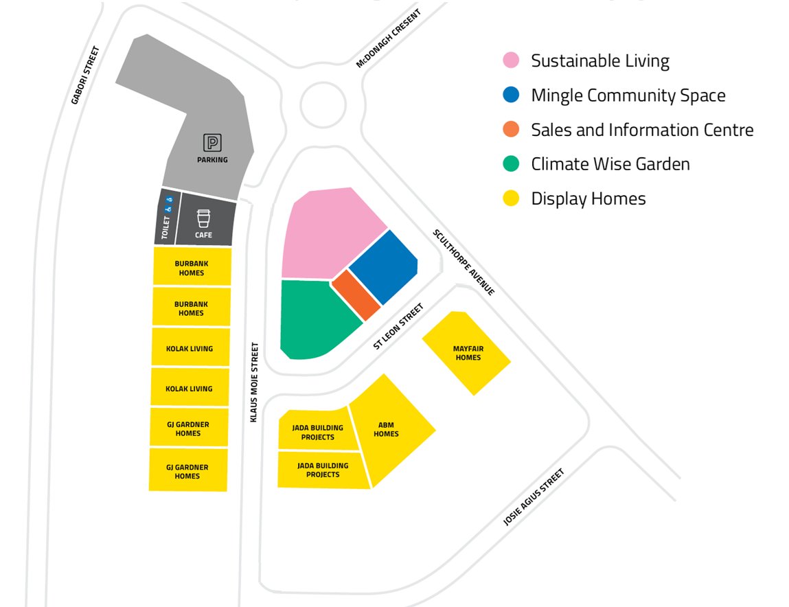 Map of builders in Display Village