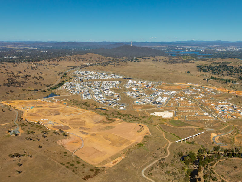Aerial view of Whitlam Hills