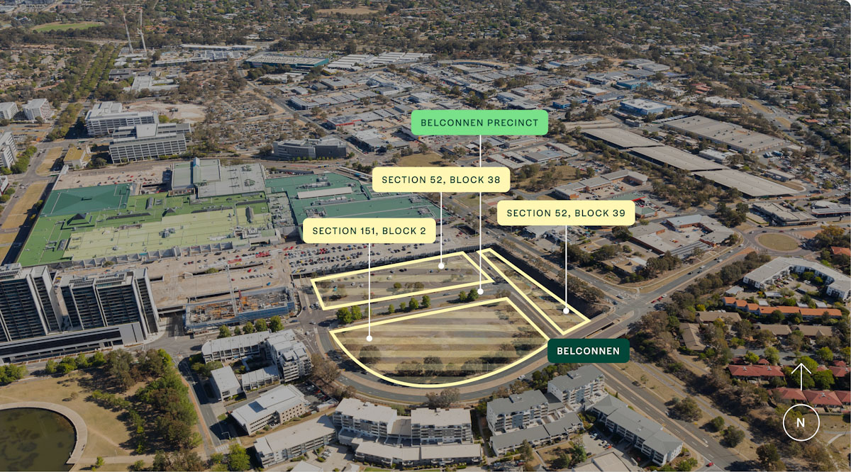Belconnen aerial image on Emu Bank