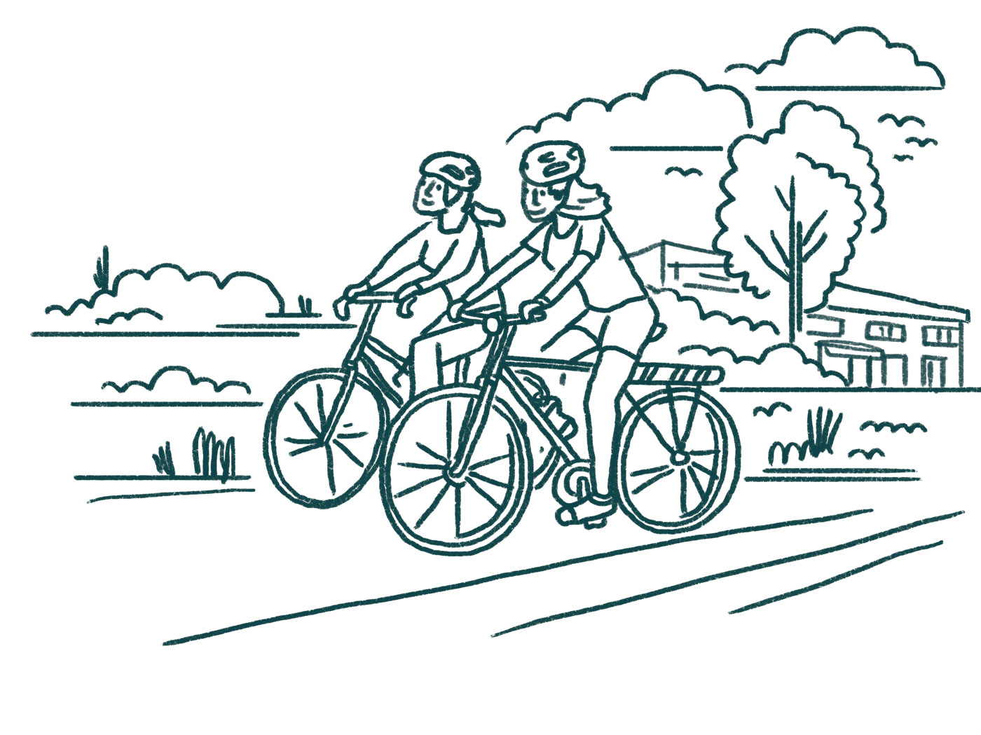 Illustration of bike riders