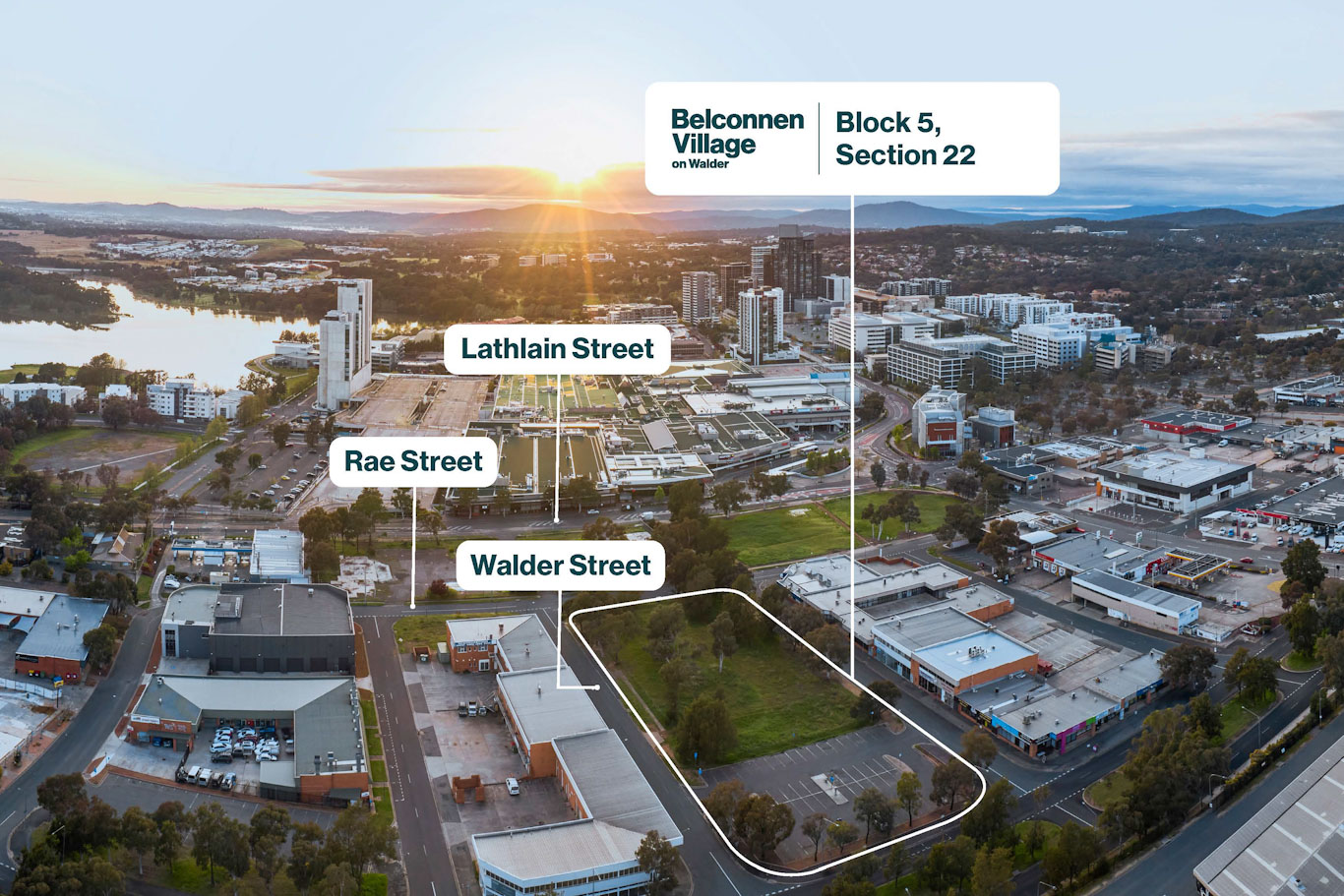 Belconnen Village location map Aerial view of Belconnen Town Centre Block 5 Section 22