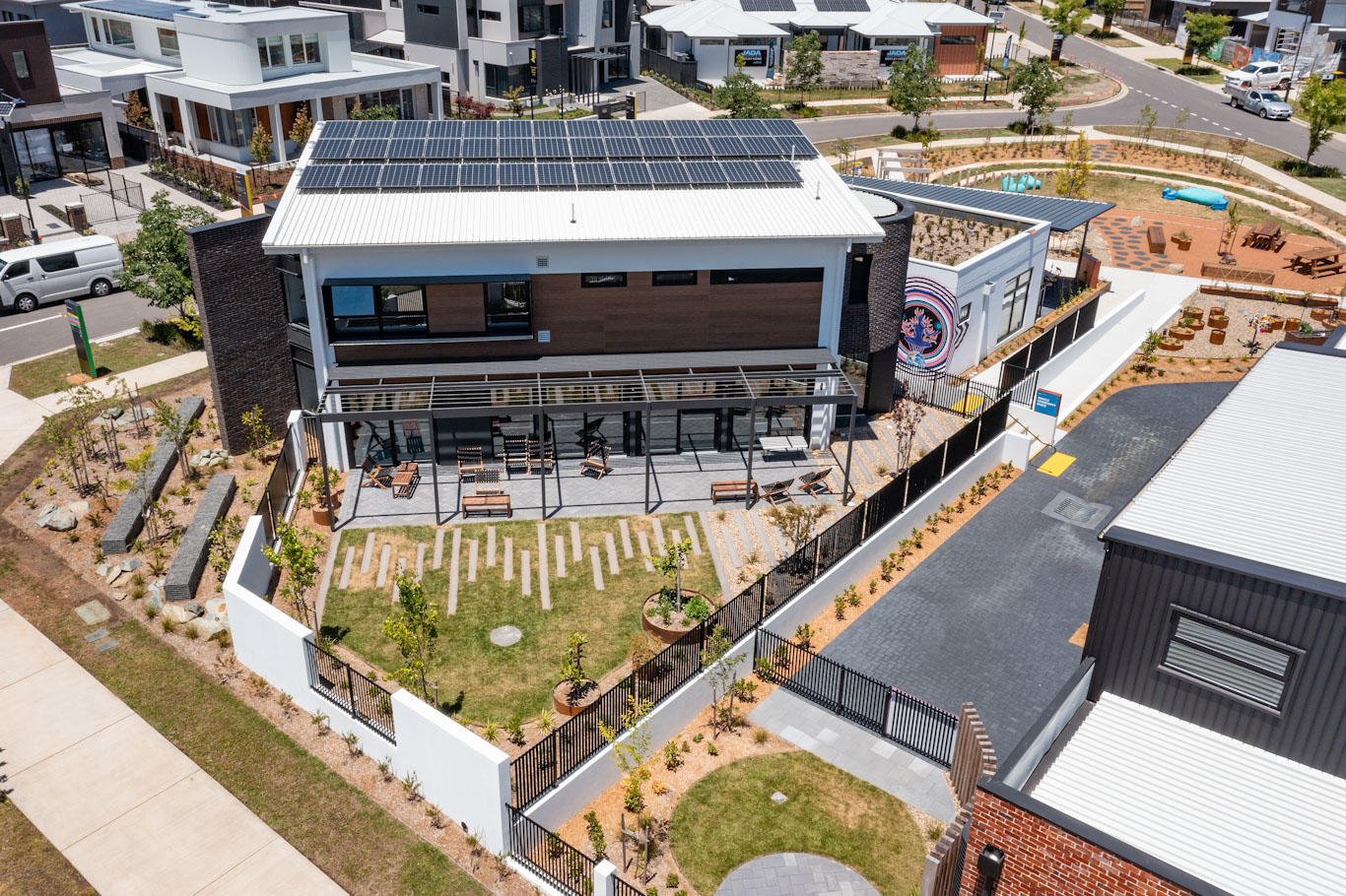 Aerial of sales suite in Whitlam