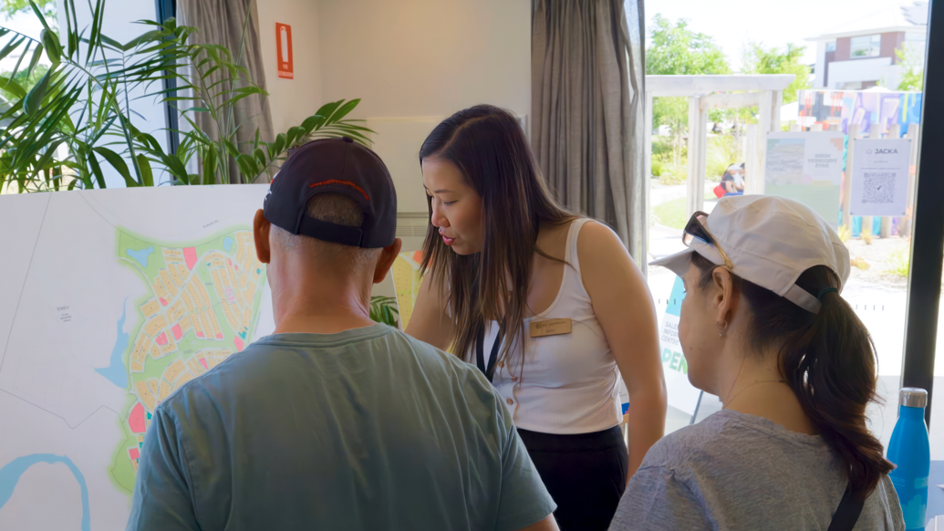 sales member talking to customer