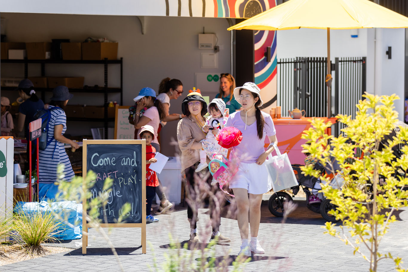 People walking at Whitlam Display Village