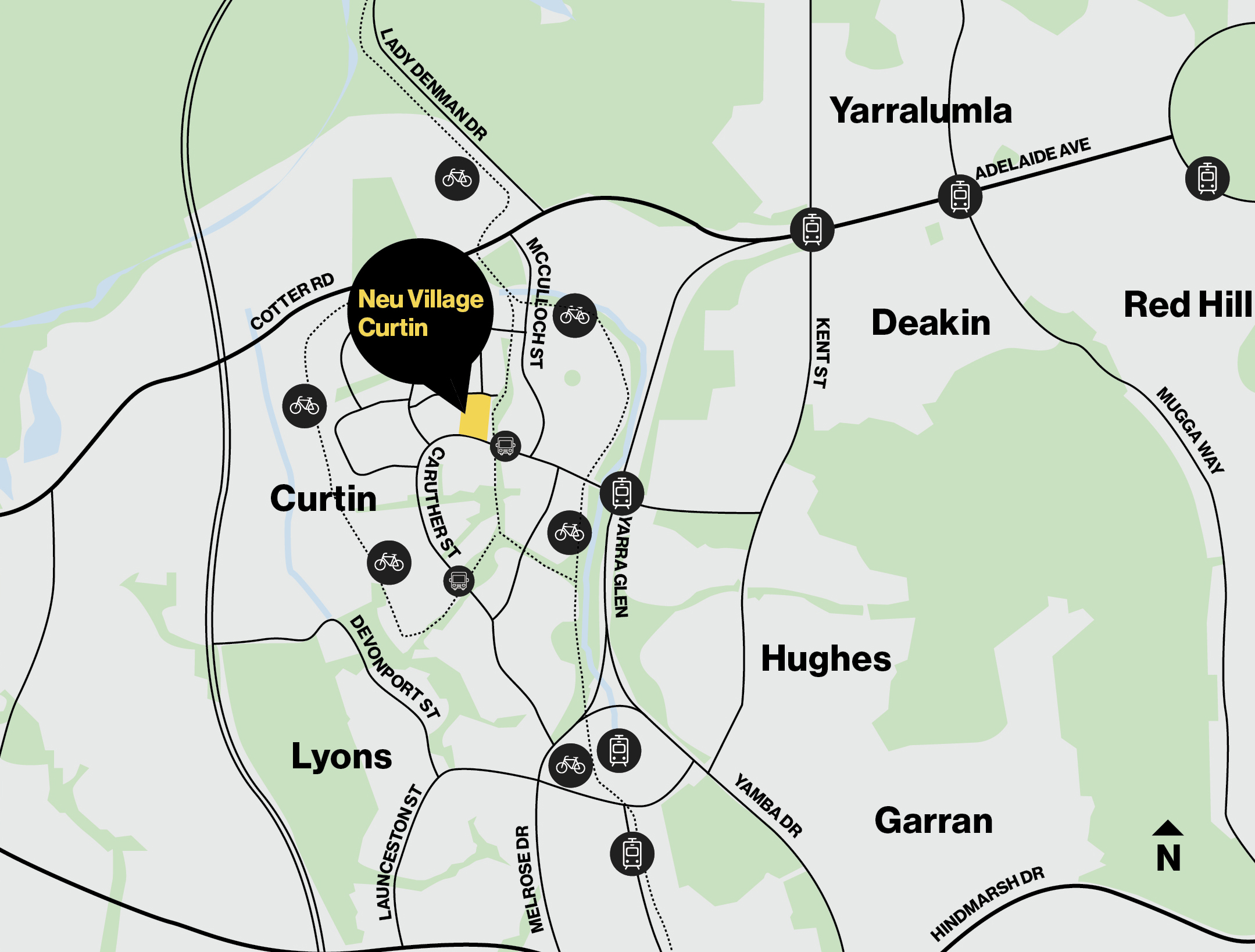 Map view of Curtin Village