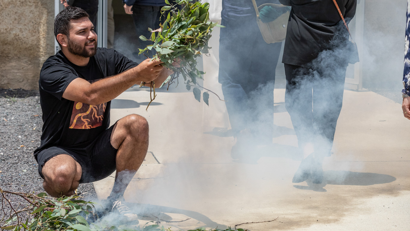 Richie Allen  doing a smoking ceremony
