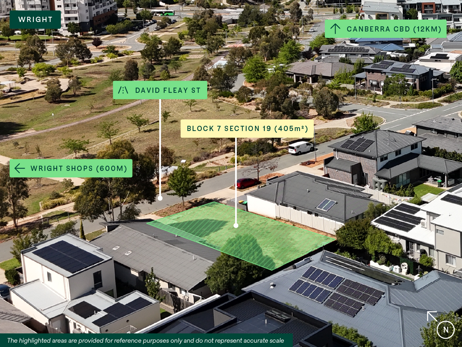 Highlighted block aerial image for Wright Block 7 Section 19